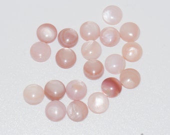 10pcs 6mm Natural Pink Mother of Pearl MOP shell Round flatback gemstone CAB cabochon