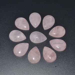 10pcs Natural Rose quartz gemstone teardrop flatback cab cabochon 14mm 16mm 18mm 20mm 25mm