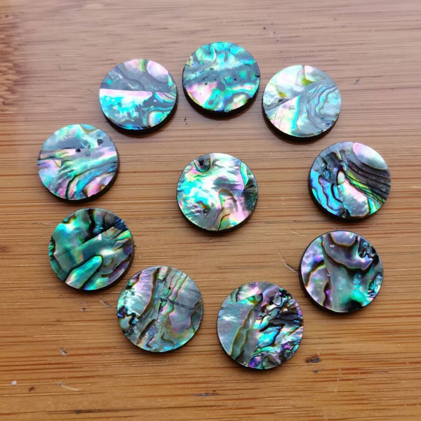 8mm 10mm 14mm 15mm 18mm wholesale Natural Blue Green abalone shell Round Double flat gemstone CAB cabochon