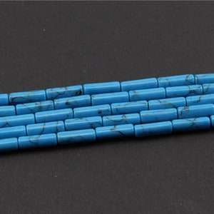 13mm Synthetise blue turquoise tube Cylinder gemstone loose beads strand 16&#39;&#39;