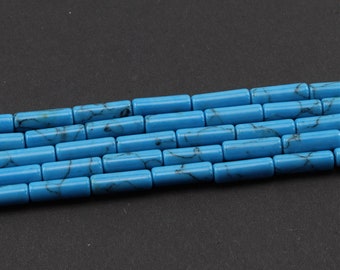 13mm Synthetise blue turquoise tube Cylinder gemstone loose beads strand 16''