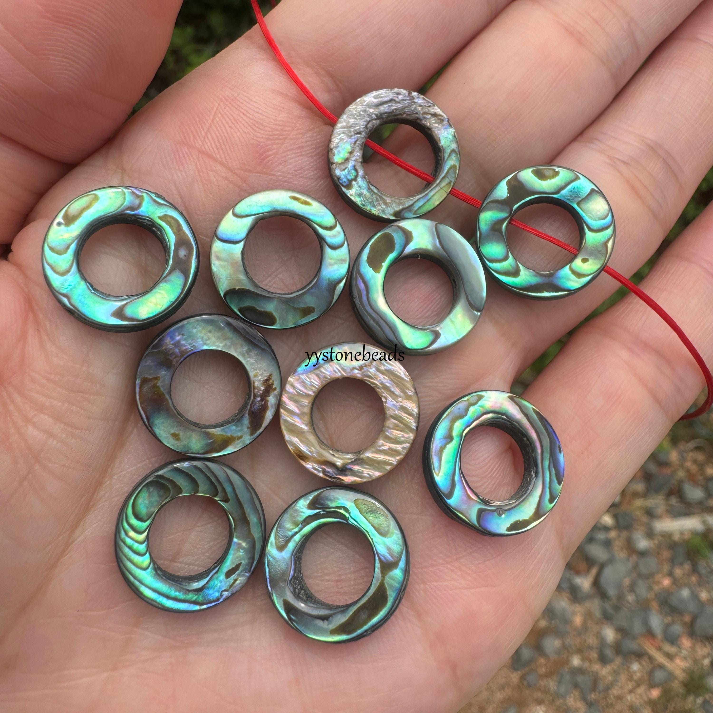 Natural Paua Abalone Shell Beads: Flat Coin, Heart, Star - 10pcs - Etsy
