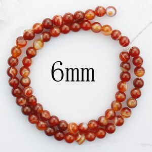 Red banded agate round Ball loose gemstone beads strand 16'' 4mm 6mm 8mm 10mm 12mm 14mm image 2