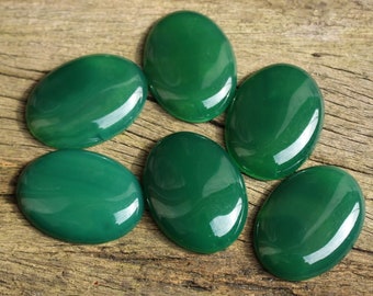 40mm Green Agate Oval CAB  Flatback Gemstone Cabochon 1.5"