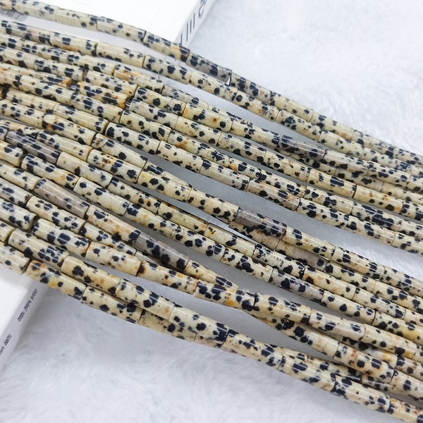 13mm Natural dalmatian jasper tube Cylinder gemstone loose beads strand 16''