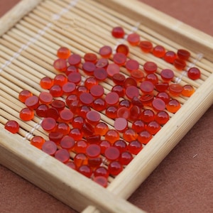 4mm Red Agate Cabochons: Flatback Gemstone for Jewelry Making