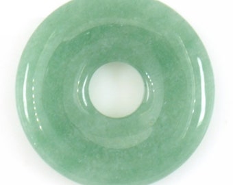 30mm Natural Green aventurine donut focal gemstone pendant bead