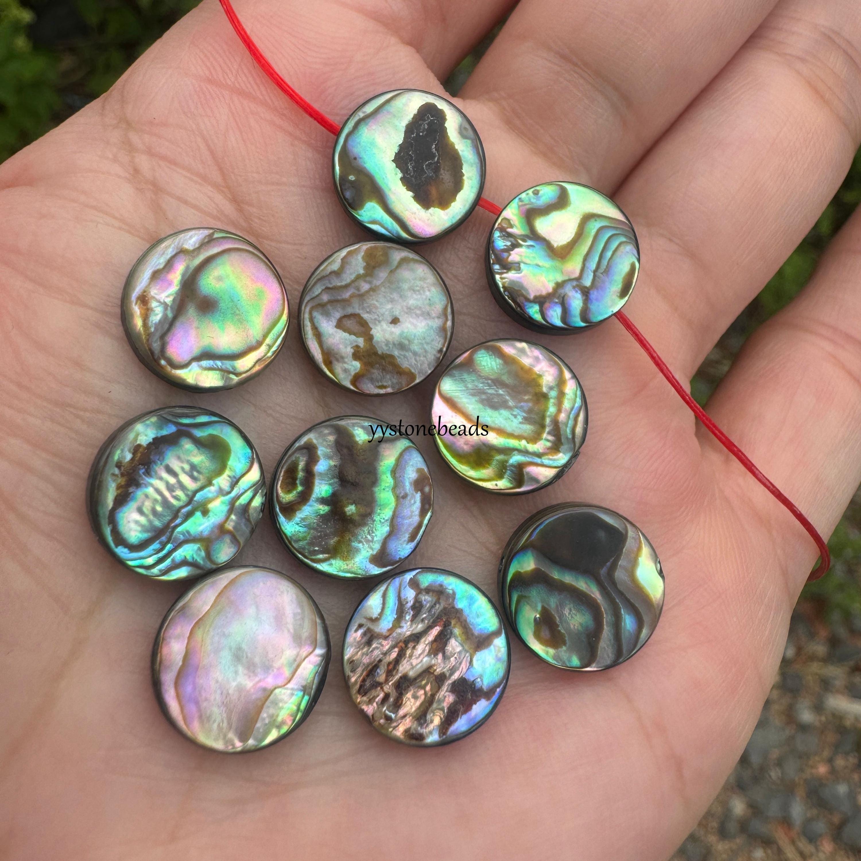 Natural Paua Abalone Shell Beads: Flat Coin, Heart, Star - 10pcs - Etsy