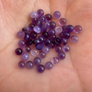 Cabochão redondo de ametista natural de 4 mm com fundo plano, mini cabochão de pedra preciosa, atacado, pequeno cabochão de cristal para fabricação de joias, 20 peças/50 peças/100 peças