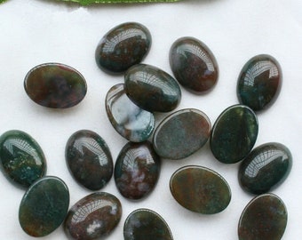 10pcs 18mm Natural Multi-color Indian Agate Oval flatback gemstone CAB cabochon