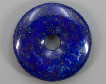 Colgante de piedra preciosa focal en forma de donut de lapislázuli natural de 30 mm