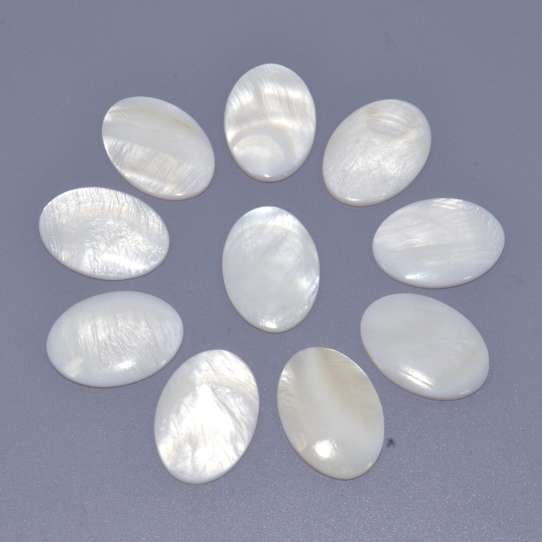 Cabochons Ovales En Turquoise Naturelle - Lot De 5 Pierres 10x12mm Pour Création Bijoux