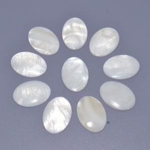 25 mm natuurlijke witte schelp ovale plaksteen CAB-cabochon