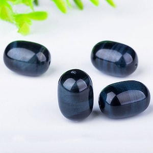 16mm x 11mm AAA Grade Natural Blue Tiger Eye Barrel Beads Cylinder Loose