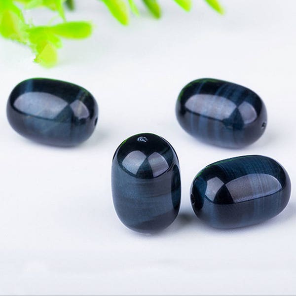 16mm x 11mm AAA Grade Natural Blue Tiger Eye Barrel Beads Cylinder Loose