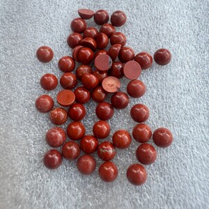 4mm Natural Red Flame Jasper Cabochons: Round Flatback Gemstone for Jewelry Making