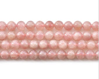 Natural Strawberry Quartz round ball loose gemstone beads strand 16'' 6mm 8mm 10mm 12mm