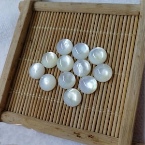 Natural Mother of pearl MOP shell Round Gemstone Flatback CAB Cabochon 4mm 6mm 8mm 10mm 12mm