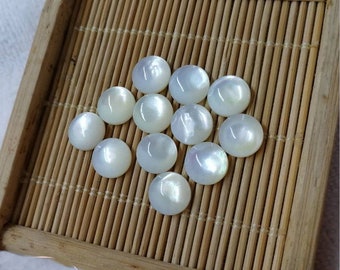 Natural Mother of pearl MOP shell Round Gemstone Flatback CAB Cabochon 4mm 6mm 8mm 10mm 12mm