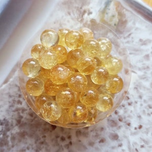 8mm Natural Citrine Sphere Chakra Crystal, Healing Stones, Genuine Gemstones, Undrilled, Gemstone Balls