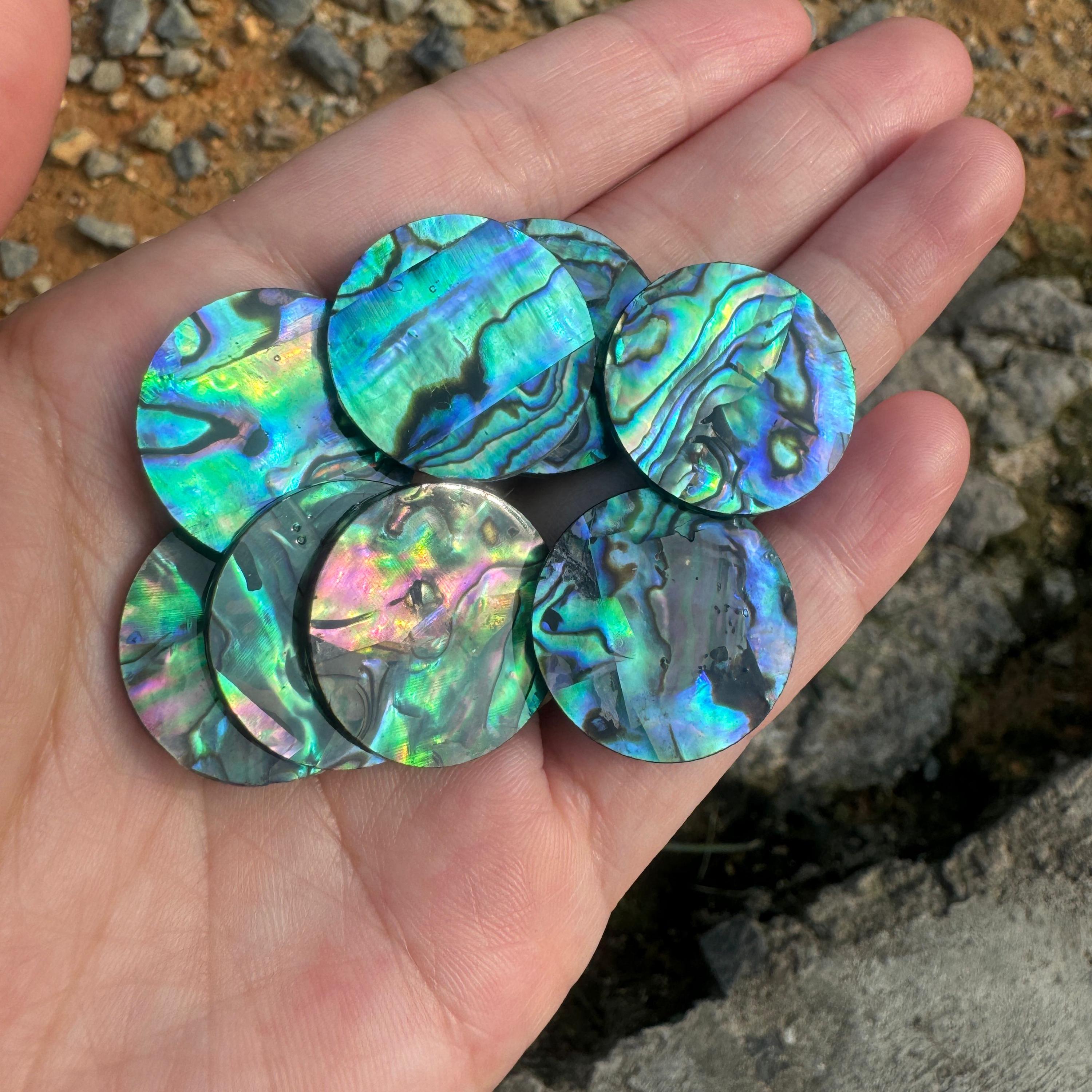 10pcs Natural Abalone Shell Cabochons: Blue Green Gemstone Jewelry ...