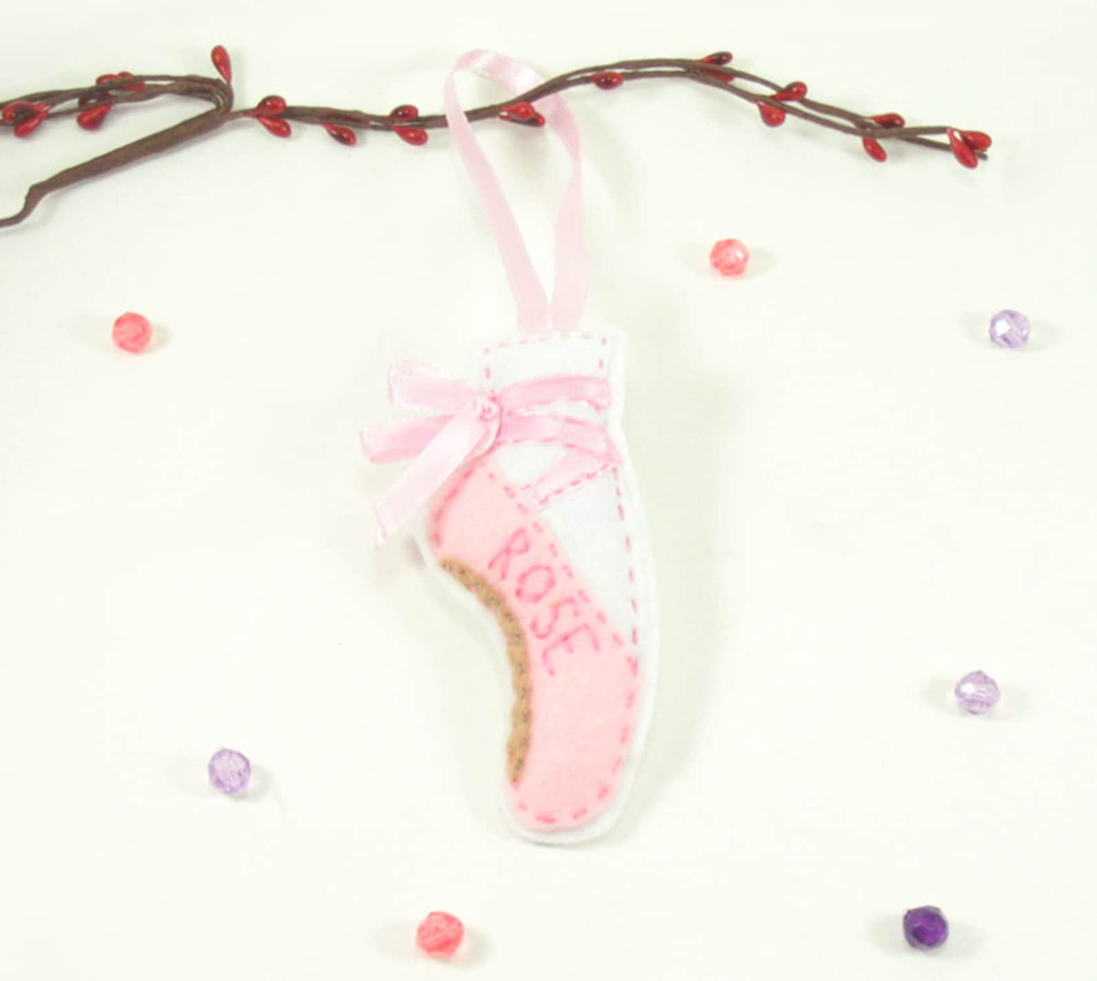 ballet slipper ornament, personalized ballet pointe shoes, girls dance, ballet shoes, dance teacher gift, handmade custom orname ballet slipper ornament, personalized ballet pointe shoes, girls dance, ballet shoes, dance teacher gift, handmade custom orname