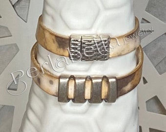 El toni- pulsera de envoltura de cuero, 20 MM de ancho, acentos de peltre y cierre magnético, pulsera para hombres, pulsera para mujeres, otras opciones de color
