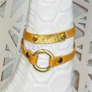 The Beck- Leather Wrap Bracelet, 20MM Wide, Silver, Brushed Brass/Gold Color, Pewter Accent, Men&#39;s Bracelet, Women&#39;s Bracelet