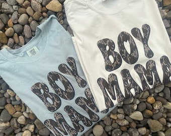 Camo Boy Mama Tee | Comfort Colors