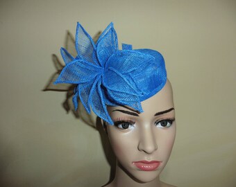 Bright Blue Pillbox Hat. Blue Hat.Wedding Hat.Ascot Race Hat. Occasion Hat.Blue Wedding Hat. Blue Race Hat. Blue Occasion Hat