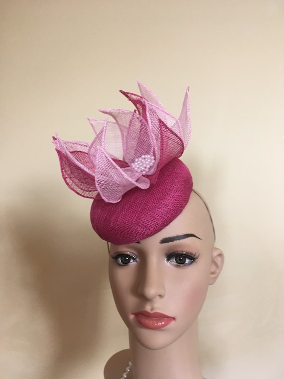 pale pink wedding hat