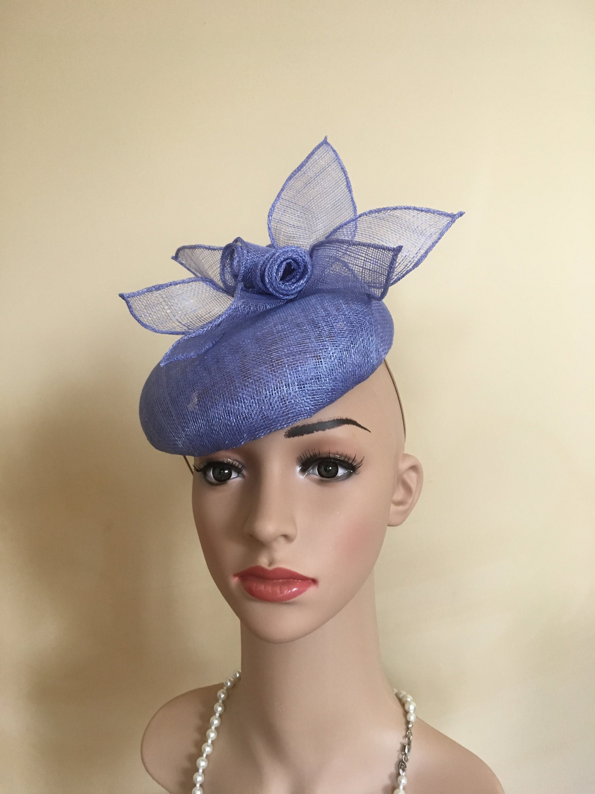 Blue wedding hat. Wedding hat blue.Ascot hat blue.Ascot | Etsy