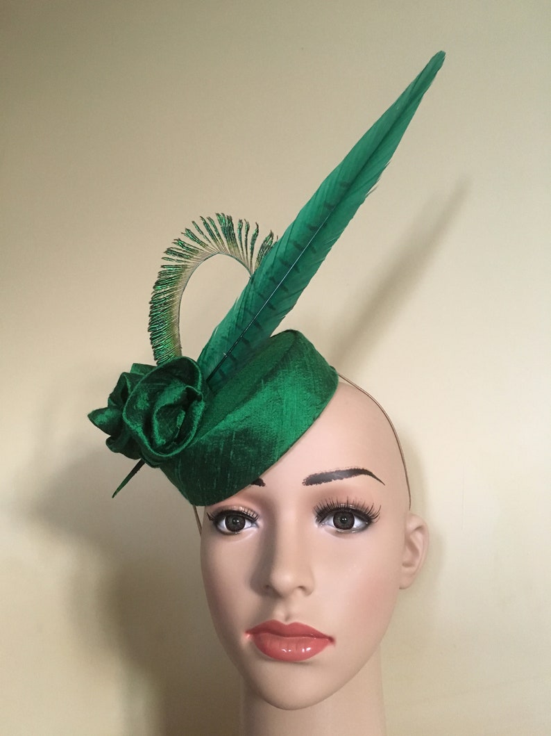 Fascinators Green hats Feather hat 
