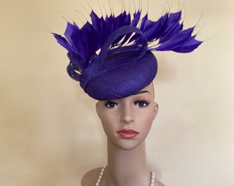 Purple Ascot hat Royal Ascot hat Ascot fascinator Purple wedding hat Wedding fascinator Purple fascinator Purple hat Hats and fascinators.