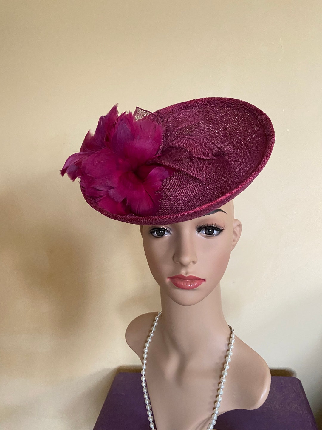 Burgundy Fascinator Burgundy Wedding Hat Wedding Fascinator Etsy