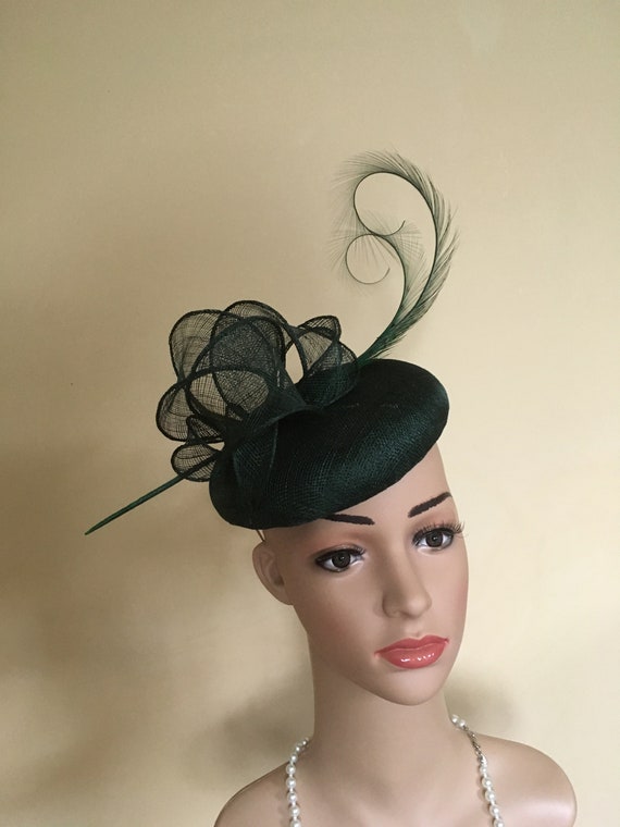 dark green wedding hat