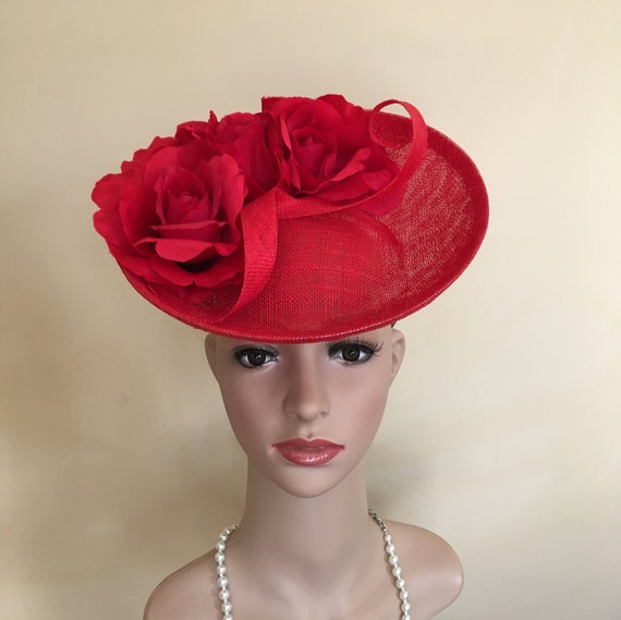 red wedding hats and fascinators
