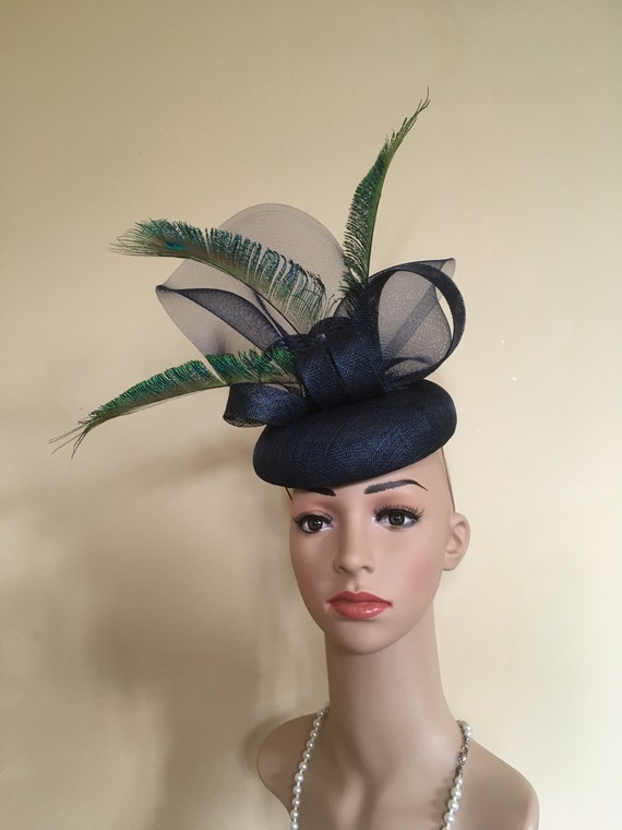 navy wedding hat