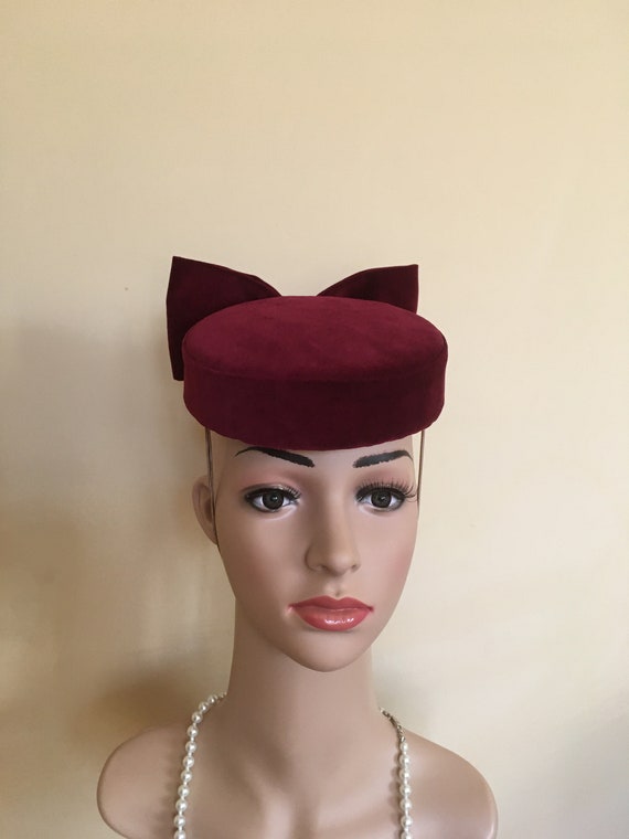 maroon wedding hat