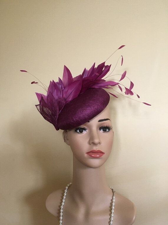 burgundy hats and fascinators
