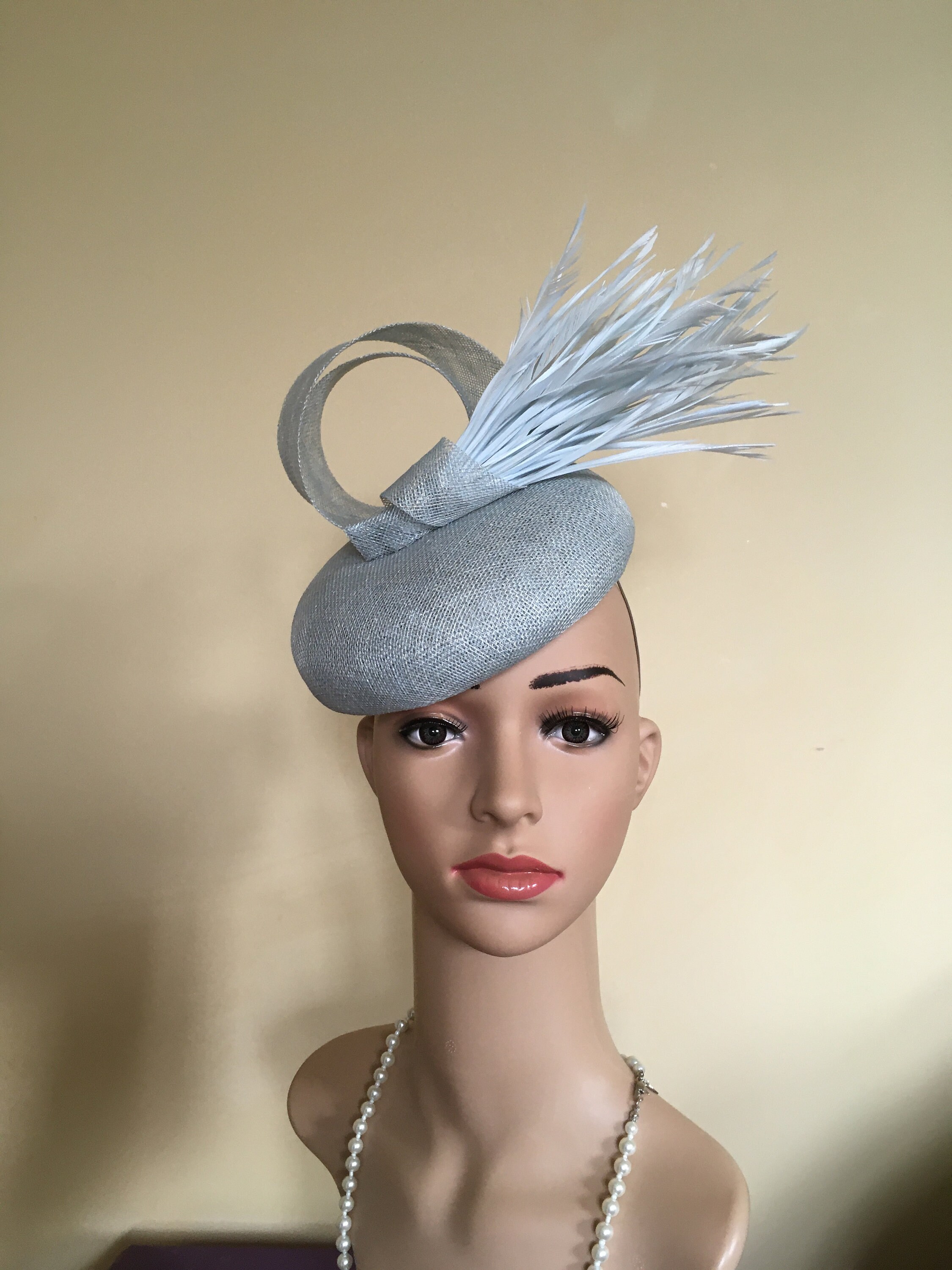 Light blue wedding hat Pale blue hat 