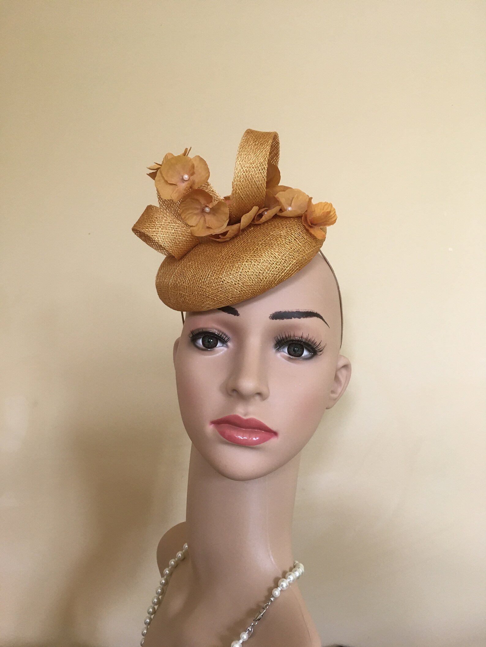 Mustard wedding hat Mustard hat Mustard fascinator Ascot hat Etsy