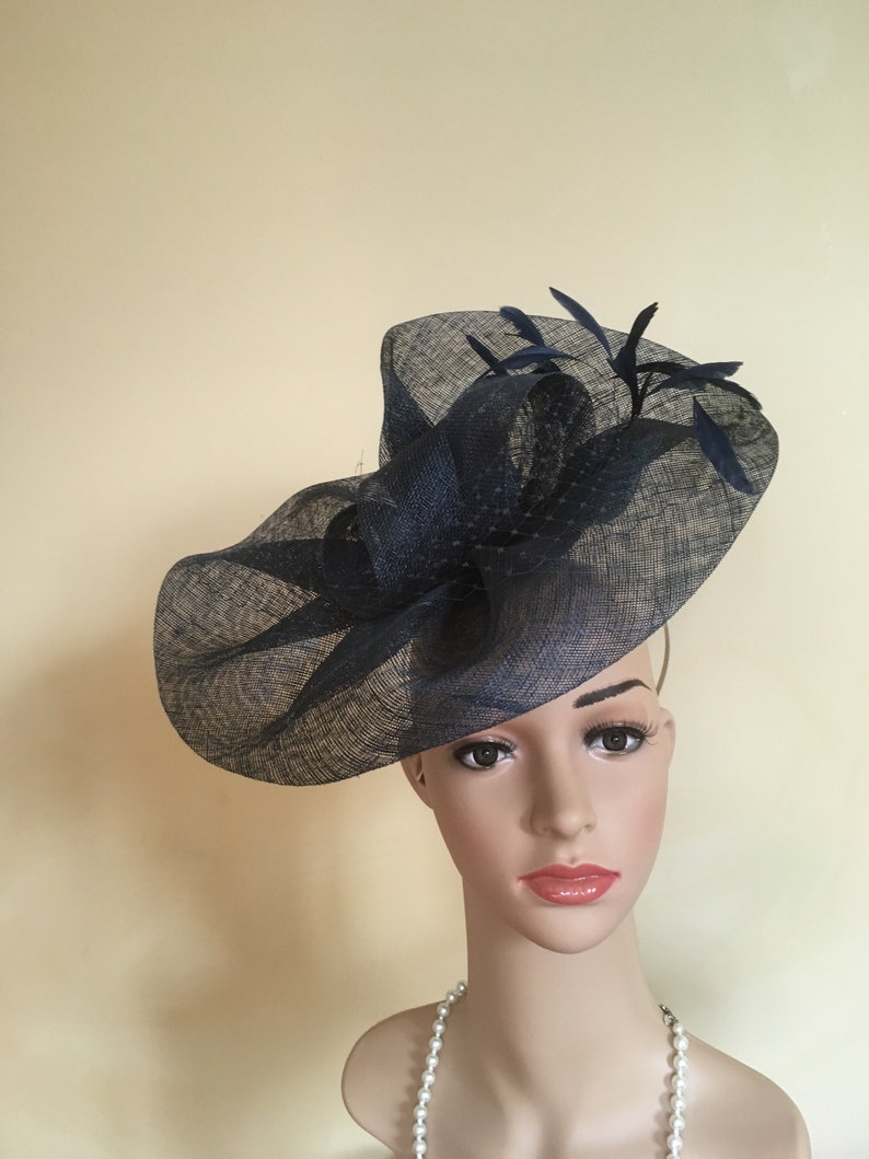 navy blue hats and fascinators