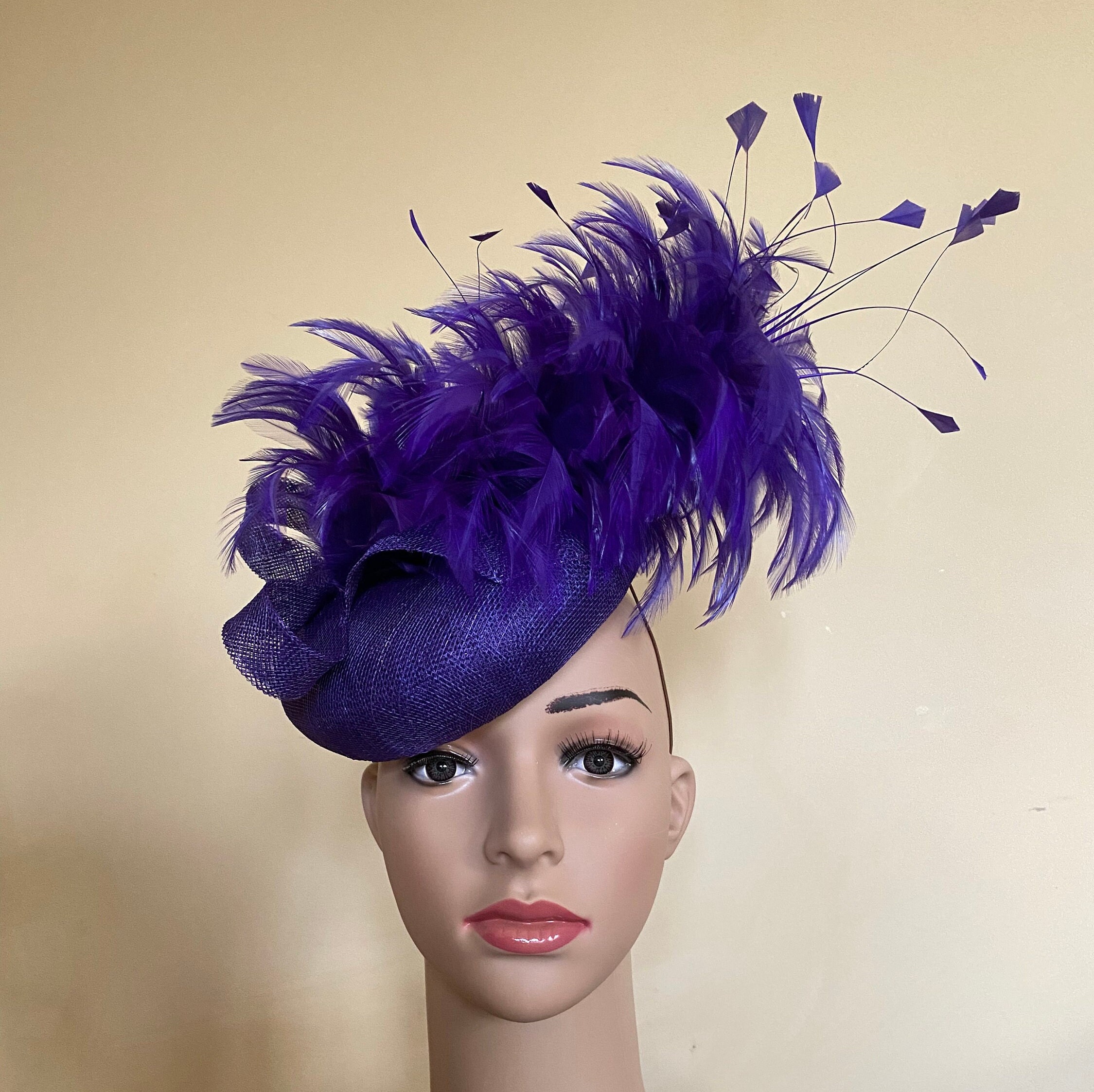 Purple wedding 2025 hats fascinators