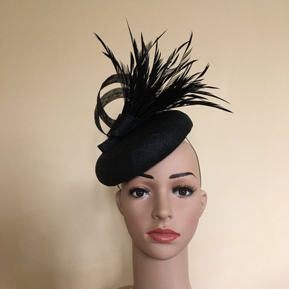 black wedding hats and fascinators