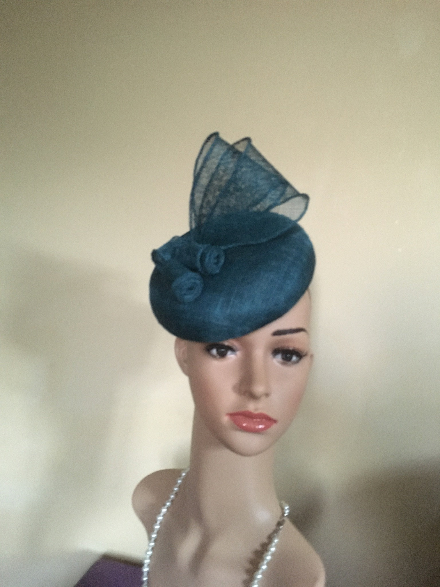 Teal wedding hat deals