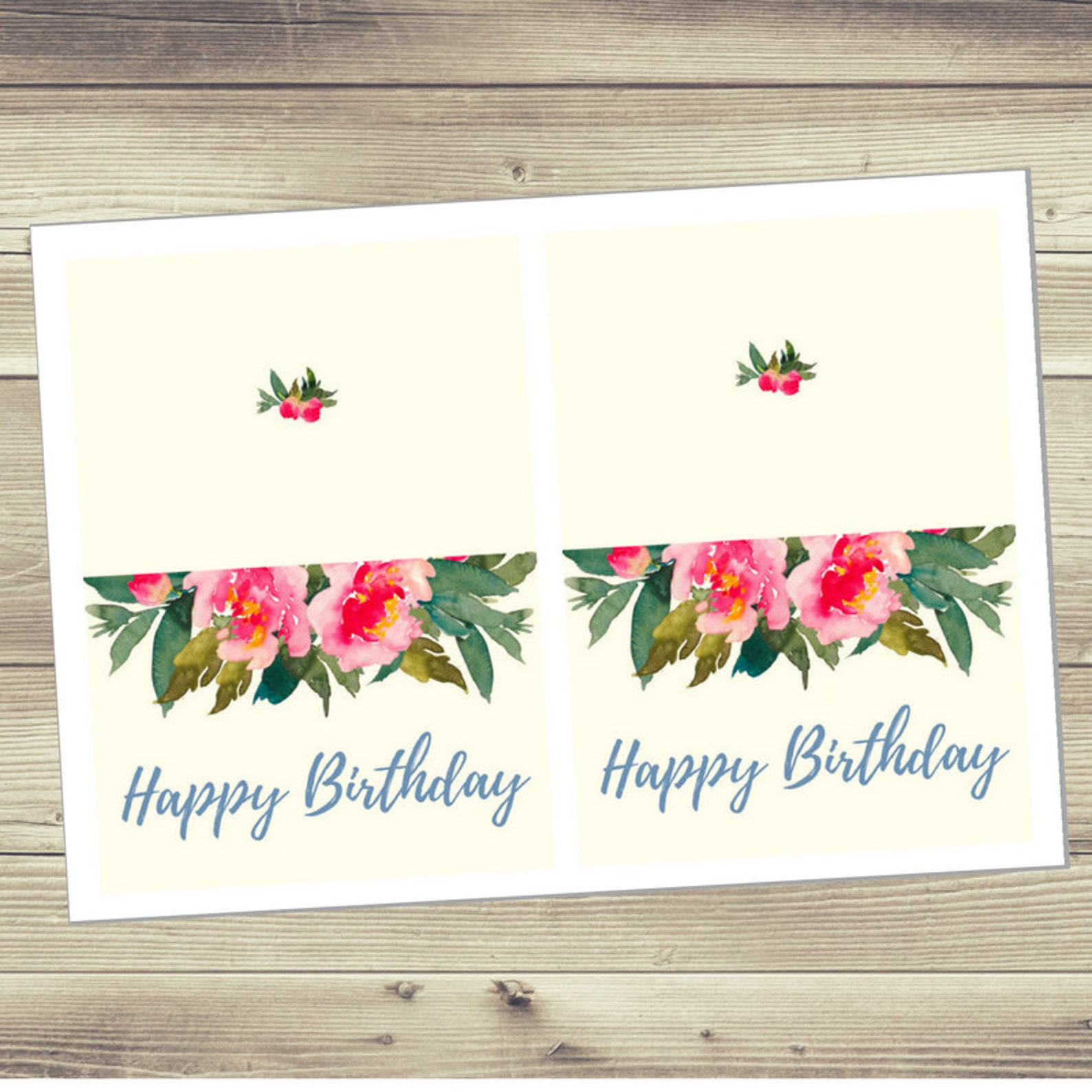 Floral Birthday Card Printable Happy Birthday Card 3.5x5 - Etsy