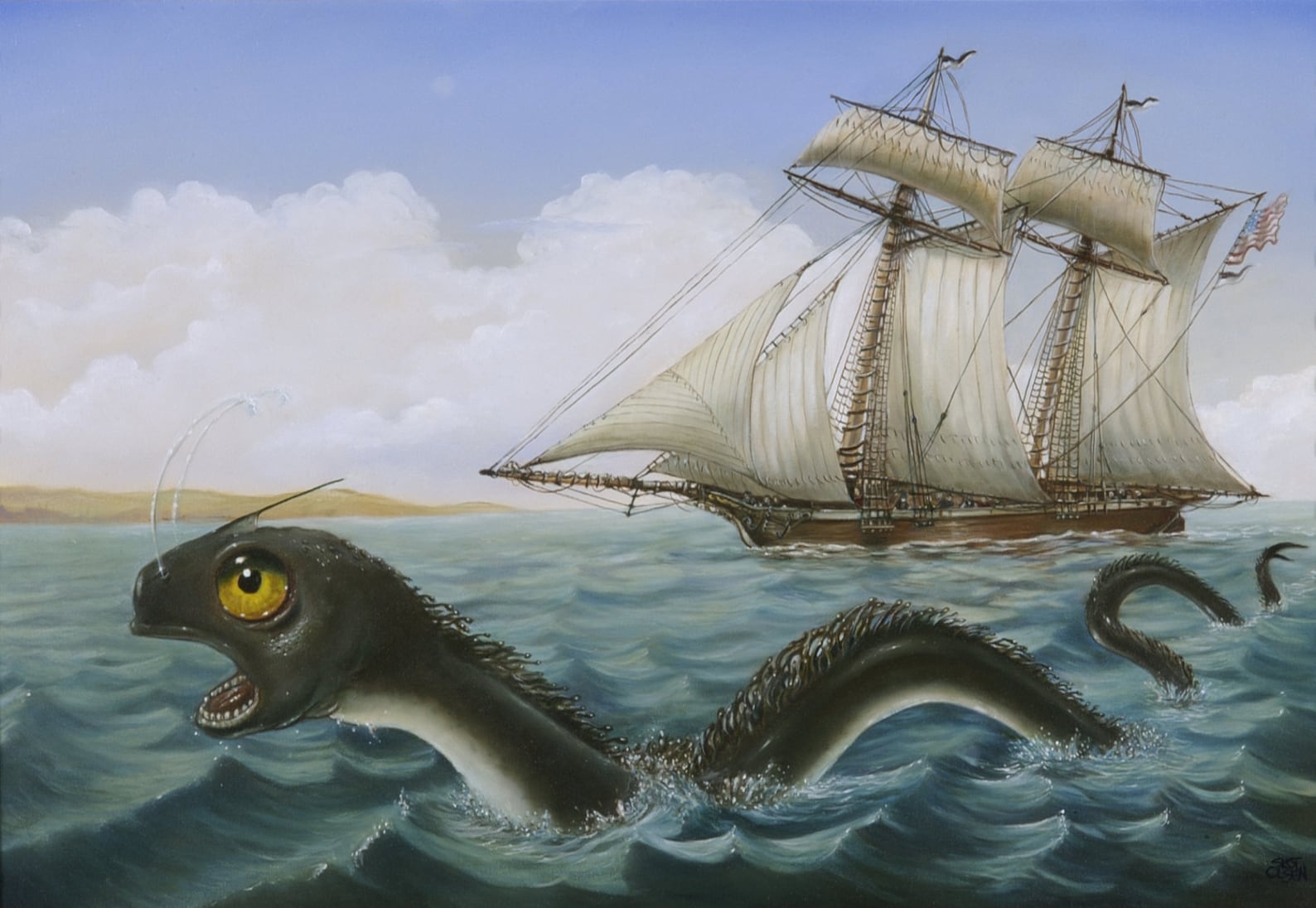 Морской змей 2023. Карадагский змей. Морской змей. Корабль и морской змей. Морские легенды.