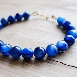 Kyanite Intuition Third Eye Healing Bracelet - Chakra Balancing - Modern Boho - Indigo - Blue - Crown Chakra - Throat Chakra Life Balance