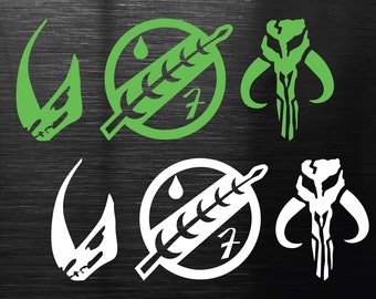 Mandalorian Boba Fett Mythosaur Jaster&#39;s Crest decal TRIPLE pack